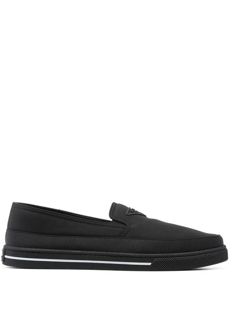 prada woven slip ons